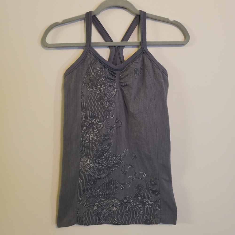 ATHLETA PAISLEY PRINT STRETCH RACERBACK WORKOUT TANK